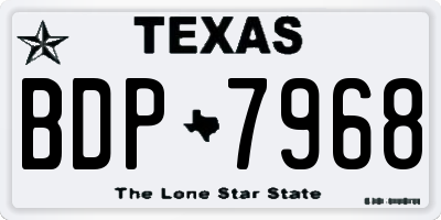 TX license plate BDP7968