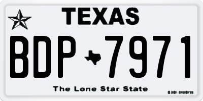 TX license plate BDP7971
