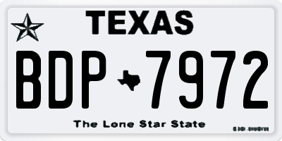 TX license plate BDP7972