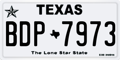 TX license plate BDP7973