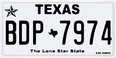 TX license plate BDP7974