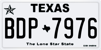 TX license plate BDP7976