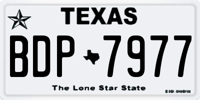 TX license plate BDP7977