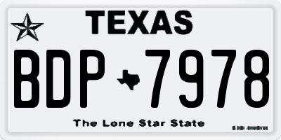 TX license plate BDP7978