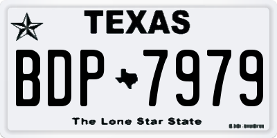 TX license plate BDP7979