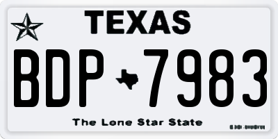 TX license plate BDP7983