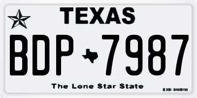 TX license plate BDP7987