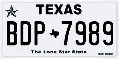 TX license plate BDP7989