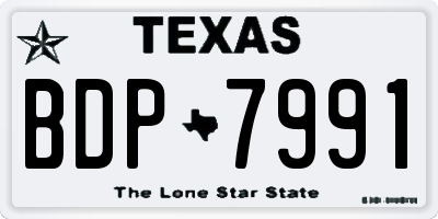 TX license plate BDP7991