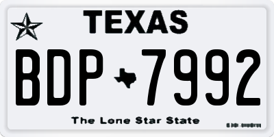 TX license plate BDP7992