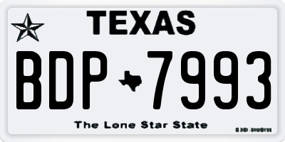 TX license plate BDP7993