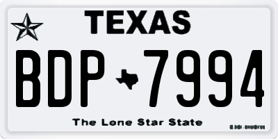 TX license plate BDP7994