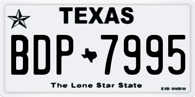 TX license plate BDP7995