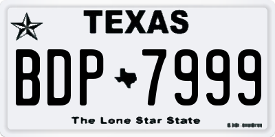 TX license plate BDP7999