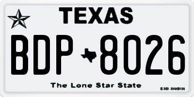 TX license plate BDP8026