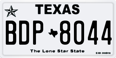 TX license plate BDP8044