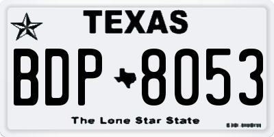 TX license plate BDP8053