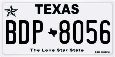 TX license plate BDP8056