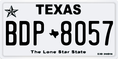 TX license plate BDP8057