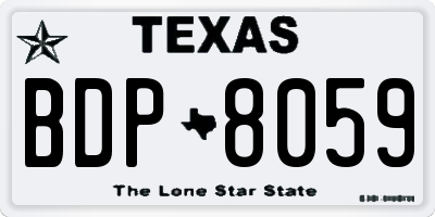 TX license plate BDP8059