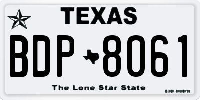 TX license plate BDP8061
