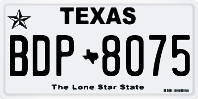 TX license plate BDP8075