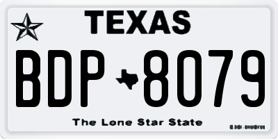 TX license plate BDP8079
