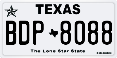 TX license plate BDP8088