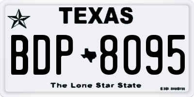 TX license plate BDP8095