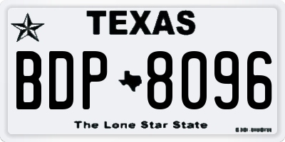 TX license plate BDP8096