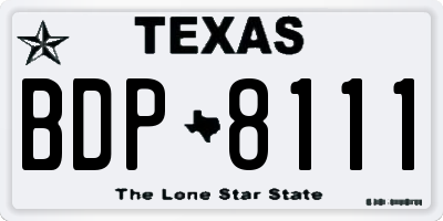 TX license plate BDP8111