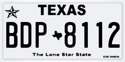 TX license plate BDP8112