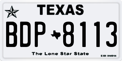 TX license plate BDP8113