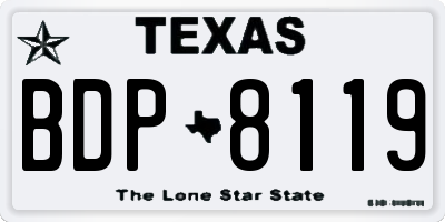 TX license plate BDP8119