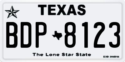 TX license plate BDP8123