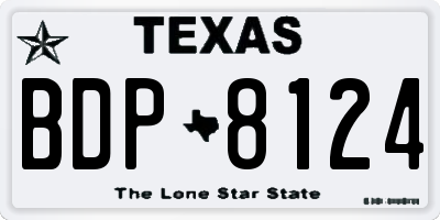 TX license plate BDP8124