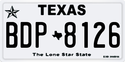 TX license plate BDP8126