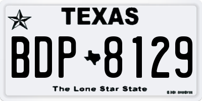 TX license plate BDP8129