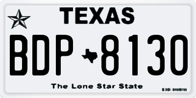 TX license plate BDP8130