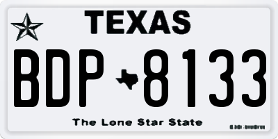 TX license plate BDP8133