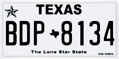 TX license plate BDP8134