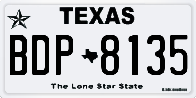 TX license plate BDP8135