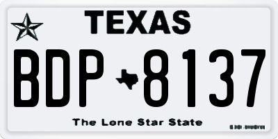 TX license plate BDP8137