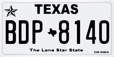 TX license plate BDP8140