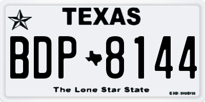 TX license plate BDP8144
