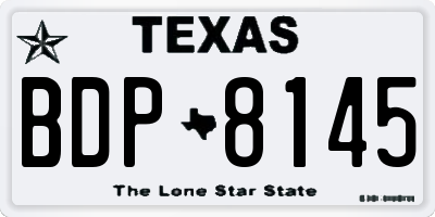 TX license plate BDP8145