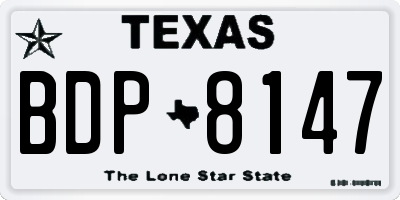 TX license plate BDP8147