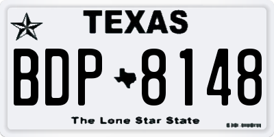 TX license plate BDP8148