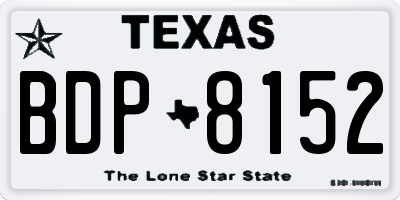 TX license plate BDP8152