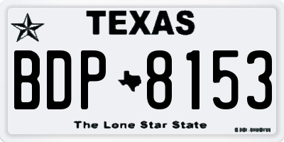 TX license plate BDP8153